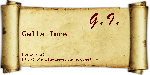 Galla Imre névjegykártya